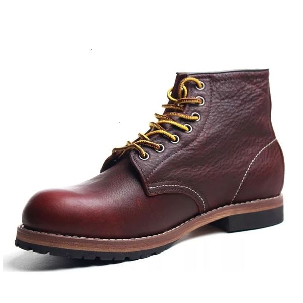 sole winter martins tooling red wings motorcycle genuine leather round toe men vintage style ankle boots casual shoes, Black
sole winter martins tooling red wings motorcycle genuine leather round toe men vintage style ankle boots casual shoes, Black