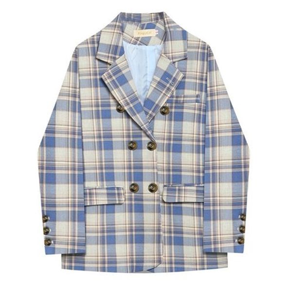 2021 new design sense western clothing jacket female ins plaid net red retro student chic small suit xla0, White;black
2021 new design sense western clothing jacket female ins plaid net red retro student chic small suit xla0, White;black