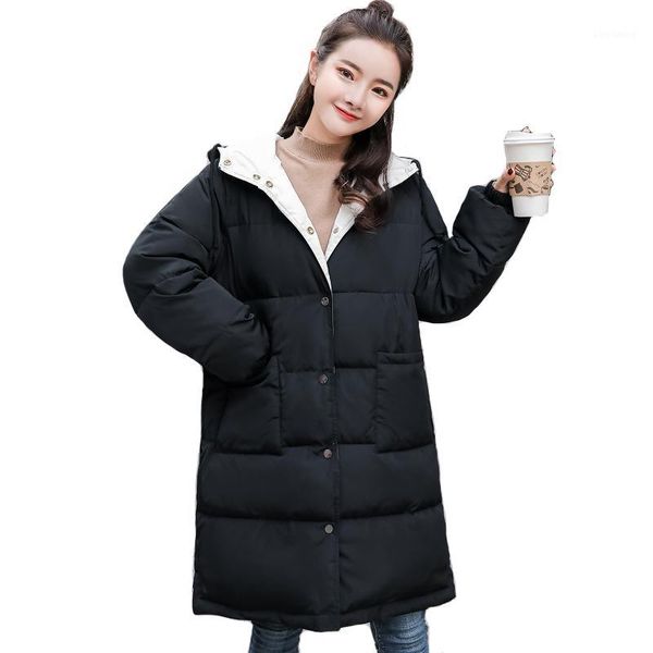double two sides women winter jacket hooded breasted buttons oversize female down coat padded long parka mujer invierno1, Black
double two sides women winter jacket hooded breasted buttons oversize female down coat padded long parka mujer invierno1, Black