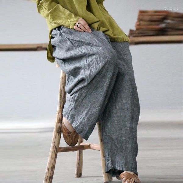 women's pants & capris qpfjqd women linen wide leg 2021 spring autumn elastic waist plus size clothing loose retro ladies gray trousers, Black;white
women's pants & capris qpfjqd women linen wide leg 2021 spring autumn elastic waist plus size clothing loose retro ladies gray trousers, Black;white