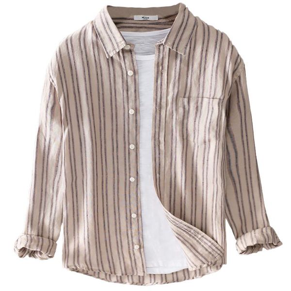 striped summer pure linen coffee shirt men long-sleeved brand shirts for men casual fashion shirt mens breathable shirts male, White;black
striped summer pure linen coffee shirt men long-sleeved brand shirts for men casual fashion shirt mens breathable shirts male, White;black