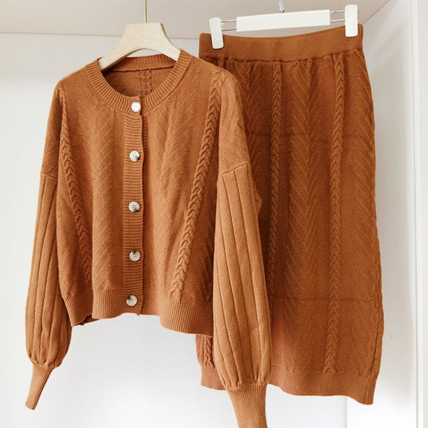 s knitted or crocheted ensembles loose, single solid breasted cardigan windcheaters, medium-waisted waistbands, long skirts, 2-piece f, Gray
s knitted or crocheted ensembles loose, single solid breasted cardigan windcheaters, medium-waisted waistbands, long skirts, 2-piece f, Gray