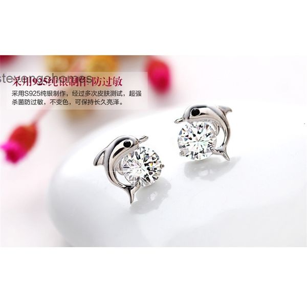 dolphin women's korean fashion zircon earrings accessories, Golden 
dolphin women's korean fashion zircon earrings accessories, Golden