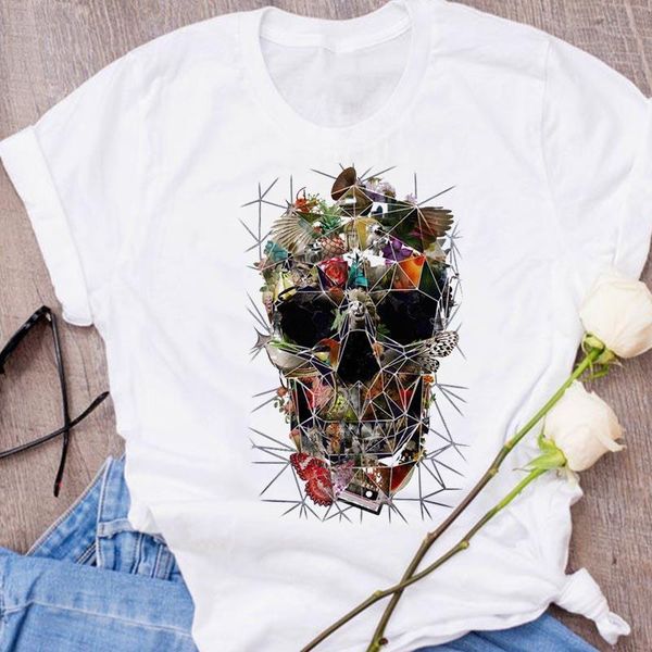 women graphic skull face plant flower floral print halloween clothing clothes lady tees female t shirt womens t-shirt, White
women graphic skull face plant flower floral print halloween clothing clothes lady tees female t shirt womens t-shirt, White