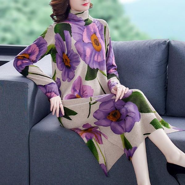 new winter casual floral knited turtleneck sweater dress autumn vintage chic plus size women elegant bodycon long wool sweaters, White;black
new winter casual floral knited turtleneck sweater dress autumn vintage chic plus size women elegant bodycon long wool sweaters, White;black