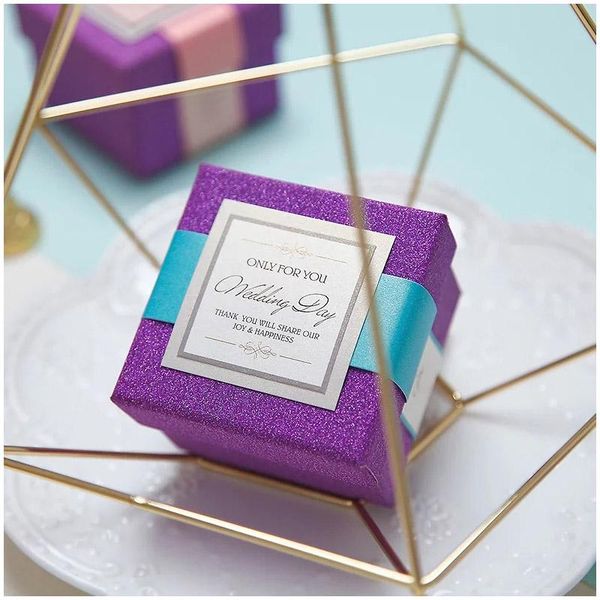50pcs lot unique elegant purple theme square wedding favor holder box bridal shower chocolate container candy boxes
50pcs lot unique elegant purple theme square wedding favor holder box bridal shower chocolate container candy boxes
