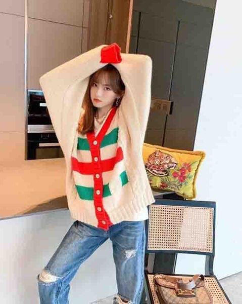 women sweater fashion contrast color striped pattern sweatshirts women thick knitted sweater womens cardigan v-neck sweaters size -xl, White;black
women sweater fashion contrast color striped pattern sweatshirts women thick knitted sweater womens cardigan v-neck sweaters size -xl, White;black