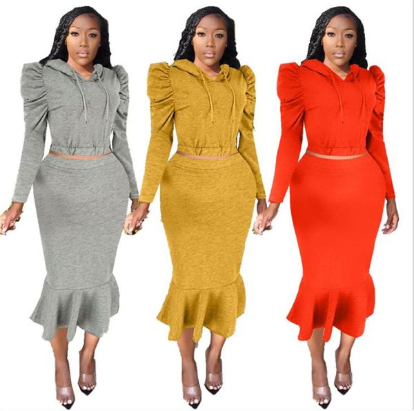 ol style lantern sleeve designer dress suits solid color hooded mermaid skirts suit womens clothing 2 piece set, White
ol style lantern sleeve designer dress suits solid color hooded mermaid skirts suit womens clothing 2 piece set, White