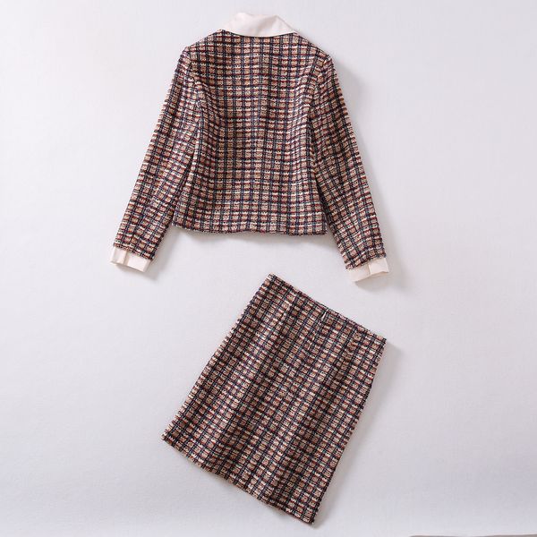2021 spring 2021 new debutante luxury reduced age small suit goddess fan suit checkered jacket and buttocks skirt combination skirt suit, White
2021 spring 2021 new debutante luxury reduced age small suit goddess fan suit checkered jacket and buttocks skirt combination skirt suit, White
