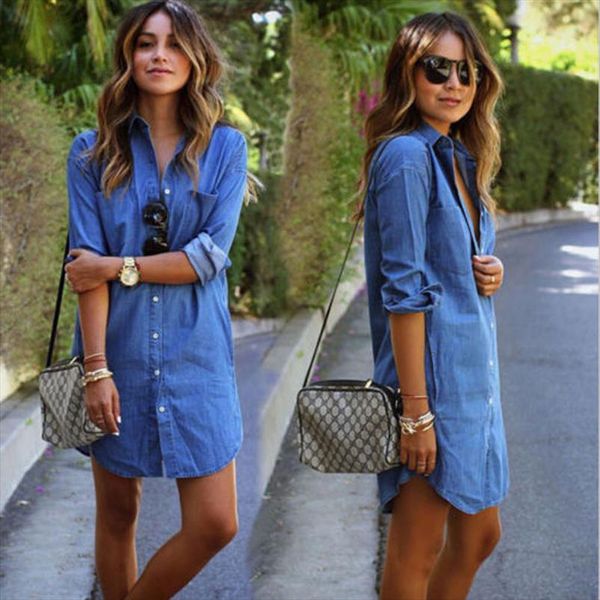 2021 new brand arrival womens blue mini dress jeans denim t shirt long sleeve casual solid loose shirt mini dress, Black;gray
2021 new brand arrival womens blue mini dress jeans denim t shirt long sleeve casual solid loose shirt mini dress, Black;gray
