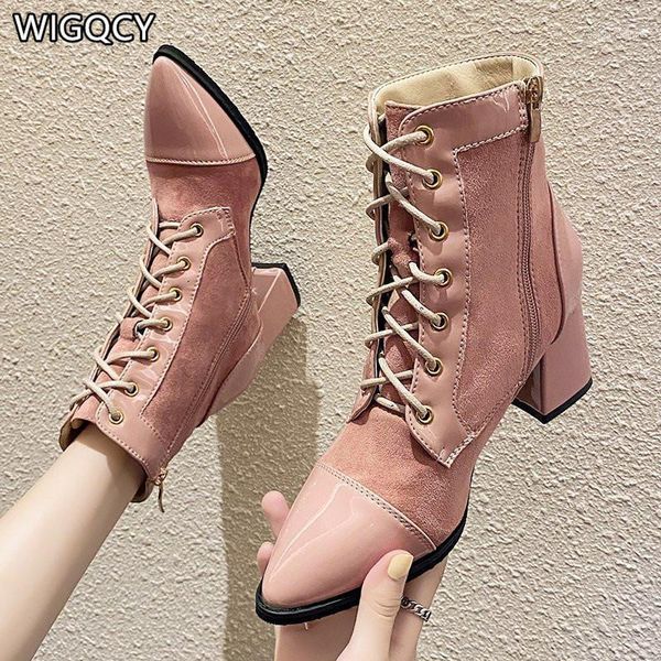 boots 2021 autumn winter pointed toe women's thick heel lace-up ankle high knight women's1, Black
boots 2021 autumn winter pointed toe women's thick heel lace-up ankle high knight women's1, Black