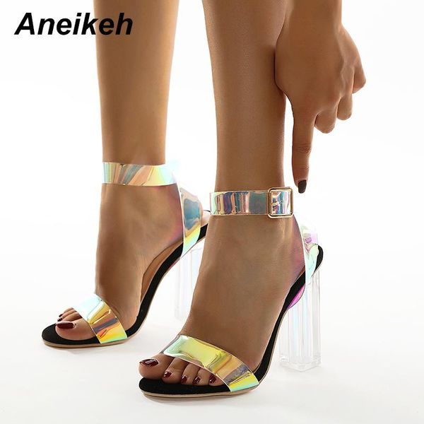 sandals aneikeh summer women shoes ankle strap pvc fashion bling square heel buckle back partyround toe size 35-42, Black
sandals aneikeh summer women shoes ankle strap pvc fashion bling square heel buckle back partyround toe size 35-42, Black