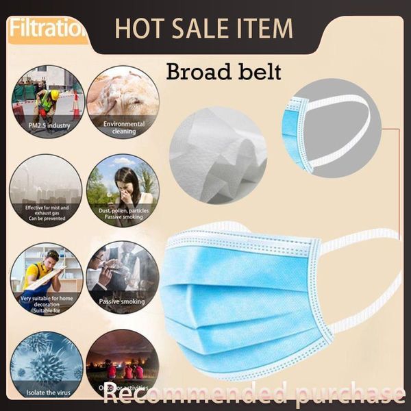 biicp masks disposable 50pcsstrong masks 3-ply fa mask disposable eifbk protection fa vxffh