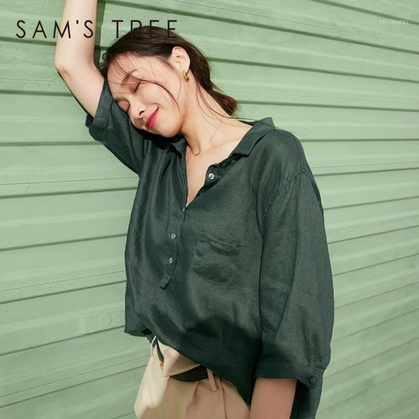 sam's tree green solid minimalist single breasted casual shirts women 2020 summer pink pure half sleeve korean ladies daily 1, White
sam's tree green solid minimalist single breasted casual shirts women 2020 summer pink pure half sleeve korean ladies daily 1, White