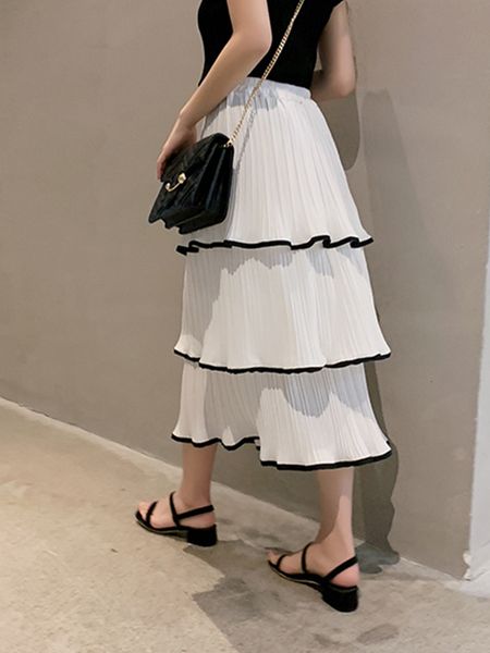 elastic summer cupcake chiffon high waist korean casual elegant female skirts black skirt white wqek
elastic summer cupcake chiffon high waist korean casual elegant female skirts black skirt white wqek