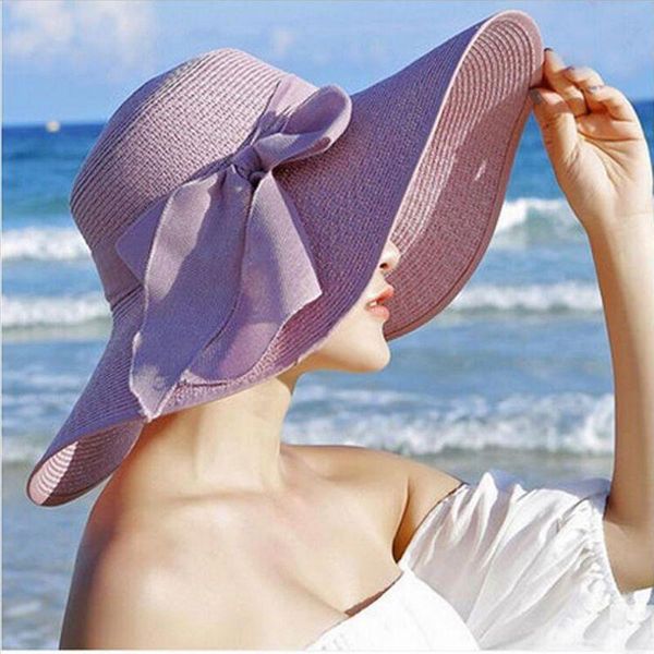 women summer holiday straw sun hat sweet solid candy color extra wide brim bucket hat foldable ribbon bowknot uv protection 2xpd, Blue;gray
women summer holiday straw sun hat sweet solid candy color extra wide brim bucket hat foldable ribbon bowknot uv protection 2xpd, Blue;gray