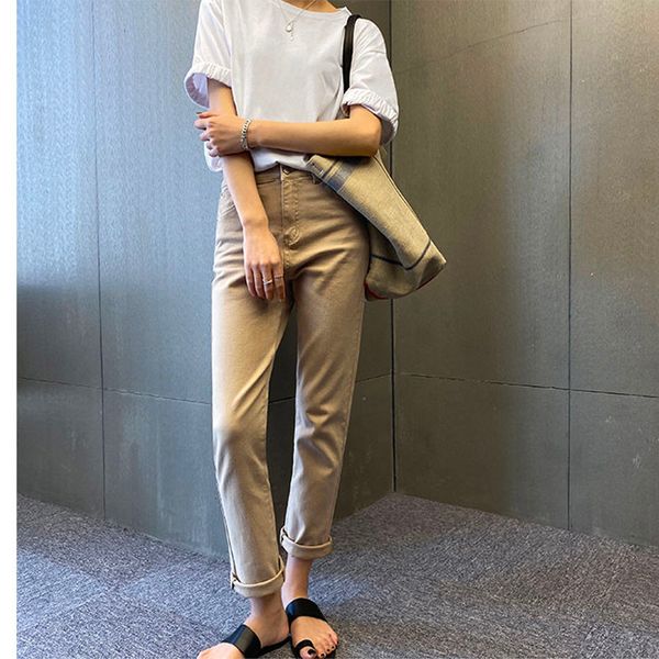 werynica summer women's new wild mid waist denim khaki retro straight cropped pants casual style jeans, Blue
werynica summer women's new wild mid waist denim khaki retro straight cropped pants casual style jeans, Blue