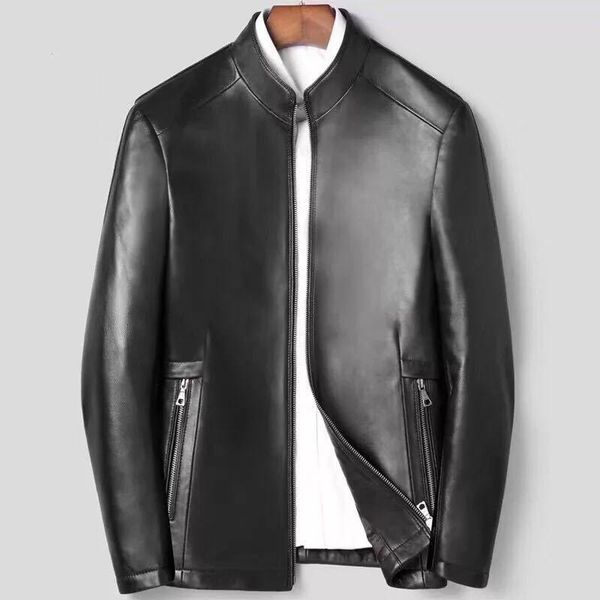 men's leather & faux quality genuine jacket men sheepskin luxury coat bomber mx9908, Black
men's leather & faux quality genuine jacket men sheepskin luxury coat bomber mx9908, Black