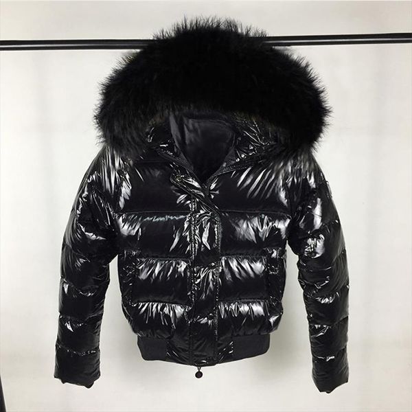 fashion bubble coat big fur collar glossy short jacket winter autumn waterproof female puffer jacket parkas mujer 2020 new, Black 
fashion bubble coat big fur collar glossy short jacket winter autumn waterproof female puffer jacket parkas mujer 2020 new, Black