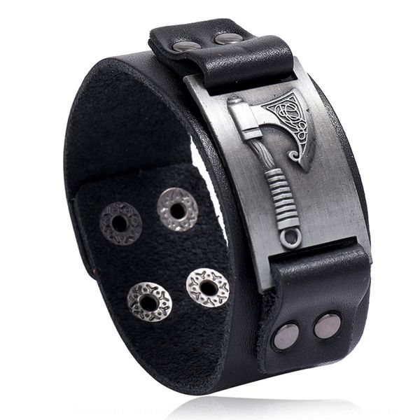 accessories nordic viking tomahawk leather simple punk men's motorcycle wide leather motorcycle bracelet bracelet hand jewelry pbnu1, Golden;silver
accessories nordic viking tomahawk leather simple punk men's motorcycle wide leather motorcycle bracelet bracelet hand jewelry pbnu1, Golden;silver
