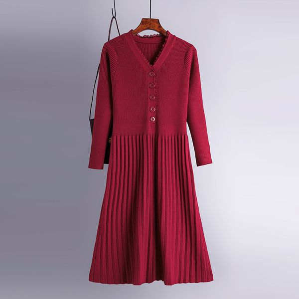 2021 new knit women sweater maxi winter warm chic long sleeve pleated dress draswtring a line v neck midi dresses 4yj0, Black;gray
2021 new knit women sweater maxi winter warm chic long sleeve pleated dress draswtring a line v neck midi dresses 4yj0, Black;gray