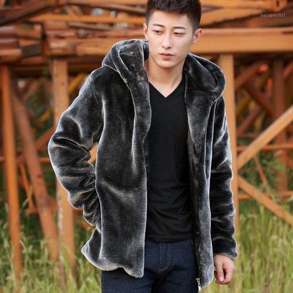 men's down & parkas brand clothing men faux fur coat hooded long sleeve casual zipper hoody articifical jackets winter warm outwear y18, Black
men's down & parkas brand clothing men faux fur coat hooded long sleeve casual zipper hoody articifical jackets winter warm outwear y18, Black