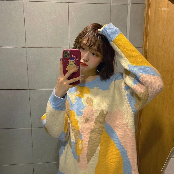 jacquard oil panting style sweaters women autumn korean new casual loose o-neck hit color pullovers female knit sweaters, White;black
jacquard oil panting style sweaters women autumn korean new casual loose o-neck hit color pullovers female knit sweaters, White;black