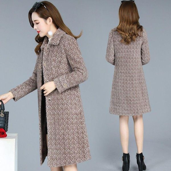 women's wool & blends faux ferret velvet thick woolen coat mid-length autumn and winter style loose thin women, Black
women's wool & blends faux ferret velvet thick woolen coat mid-length autumn and winter style loose thin women, Black