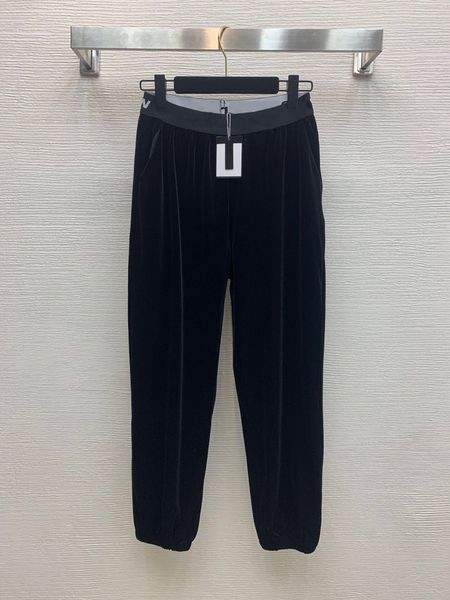autumn and winter 2020 new high end letter ribbon elastic waistband velvet casual pants, White;black
autumn and winter 2020 new high end letter ribbon elastic waistband velvet casual pants, White;black