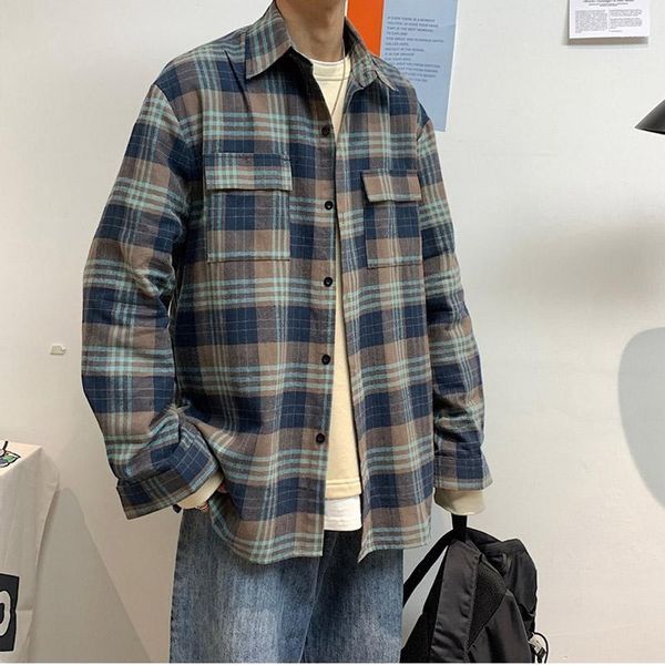 casual shirts men fashion japanese streetwear clothes plaid shirt mens clothing males long sleeve blouse baggy plus size 1, White;black
casual shirts men fashion japanese streetwear clothes plaid shirt mens clothing males long sleeve blouse baggy plus size 1, White;black