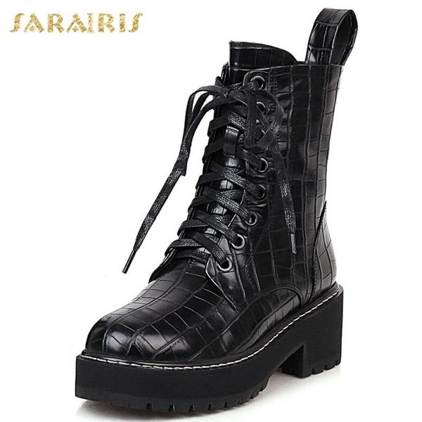 sarairis 2020 new design ankle boots woman shoes lace up platform chunky heels comfortable black shoes ladies boots
sarairis 2020 new design ankle boots woman shoes lace up platform chunky heels comfortable black shoes ladies boots