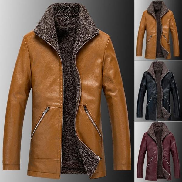 men winter leather jacket biker motorcycle zipper long sleeve coat blousesstranger things hoodies tactical, Black;brown
men winter leather jacket biker motorcycle zipper long sleeve coat blousesstranger things hoodies tactical, Black;brown