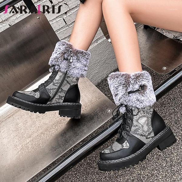 sarairis new female winter warm fur boots genuine leather boots women mix color chunky heels cross tied plush shoes woman1, Black
sarairis new female winter warm fur boots genuine leather boots women mix color chunky heels cross tied plush shoes woman1, Black