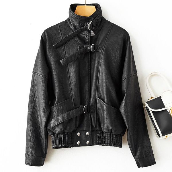 2021 new spring vintage female autumn plutonium short leather jacket sleeve outwear z17j, Black
2021 new spring vintage female autumn plutonium short leather jacket sleeve outwear z17j, Black