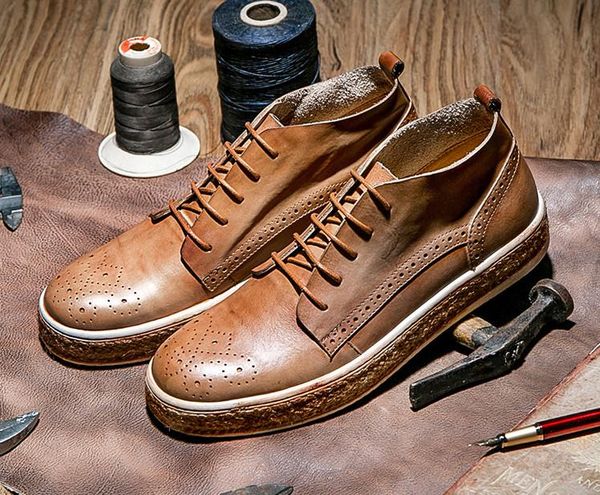 men round toes thick bottom lace up genuine leather personality spring autumn handmade carved dress shoes men retro leather shoe, Black
men round toes thick bottom lace up genuine leather personality spring autumn handmade carved dress shoes men retro leather shoe, Black