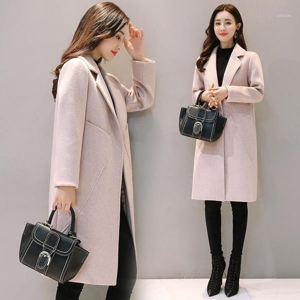 women's wool & blends office lady loose womens long coats 2021 winter covered button blend coat and jacket turn-down collar ladies coat, Black
women's wool & blends office lady loose womens long coats 2021 winter covered button blend coat and jacket turn-down collar ladies coat, Black