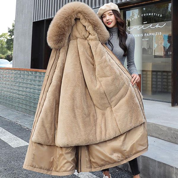 women's down & parkas 2021 winter jackets women wool liner x-long with fur collar female hooded solid casual thick plus size overcoat, Black
women's down & parkas 2021 winter jackets women wool liner x-long with fur collar female hooded solid casual thick plus size overcoat, Black