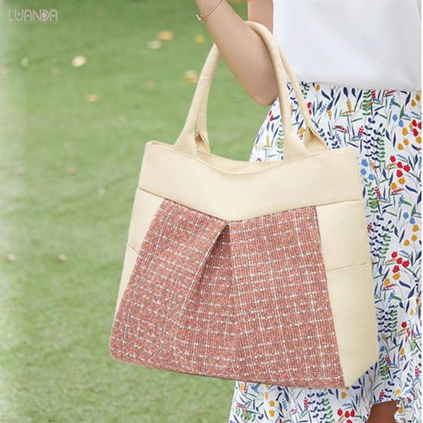 new 2020 women canvas bag trend shoulder tote fashion fresh handbag sweet famale lattice cute bags for women
new 2020 women canvas bag trend shoulder tote fashion fresh handbag sweet famale lattice cute bags for women