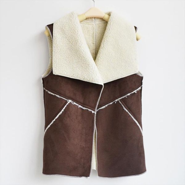 new vintage autumn winter women suede warm fleece turn down collar vest jackets sleeveless slim outerwear coat waistcoat, Black;white
new vintage autumn winter women suede warm fleece turn down collar vest jackets sleeveless slim outerwear coat waistcoat, Black;white