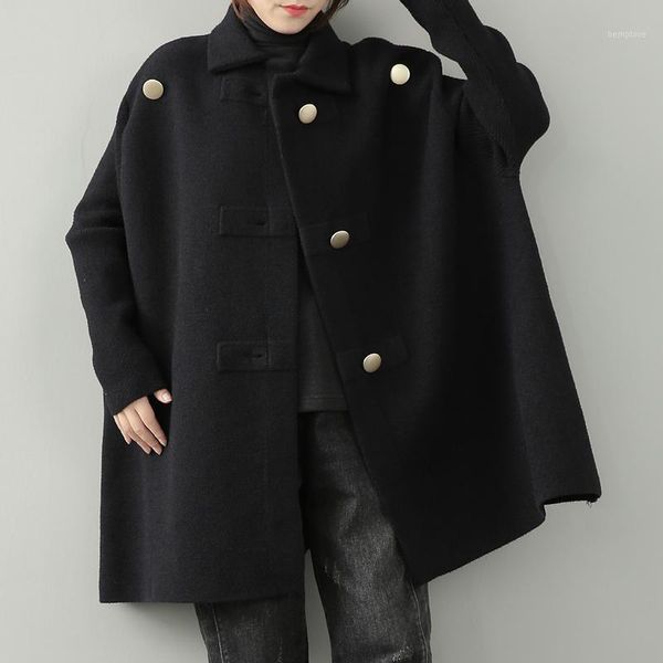 female new autumn and winter korean style plus size black straight thick outerwear literary woolen cloak coat1
female new autumn and winter korean style plus size black straight thick outerwear literary woolen cloak coat1