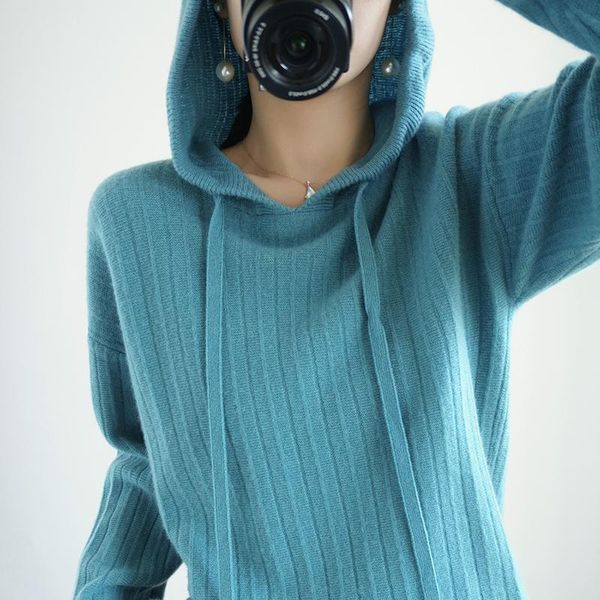 100% pure wool new cashmere sweater women's hooded collar solid color pullover fashion plus size warm knitted bottoming shirt, White;black
100% pure wool new cashmere sweater women's hooded collar solid color pullover fashion plus size warm knitted bottoming shirt, White;black