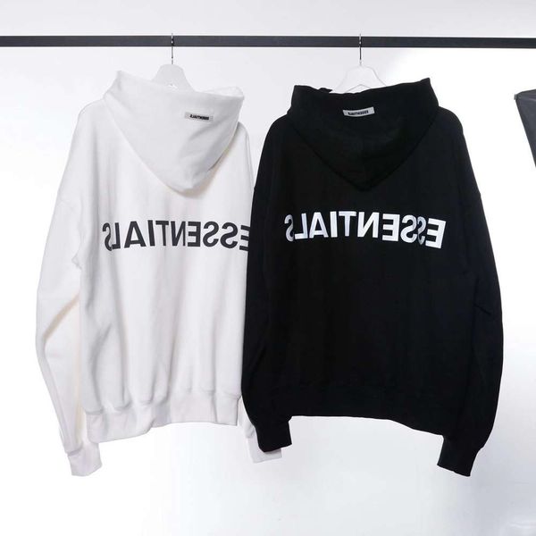 fear of god recreates fog branch essentials reflective letter hoodie, Black