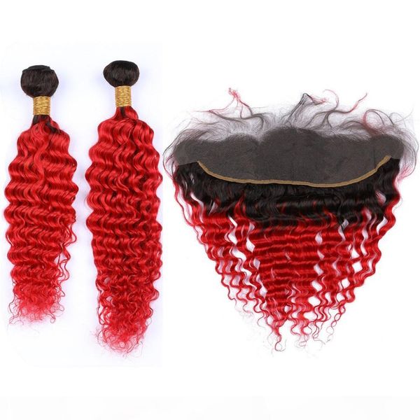 #1b red ombre deep wave indian human hair weaves 2bundles with frontal ombre bright red human hair 13x4 lace frontal closure with weaves, Black;brown
#1b red ombre deep wave indian human hair weaves 2bundles with frontal ombre bright red human hair 13x4 lace frontal closure with weaves, Black;brown