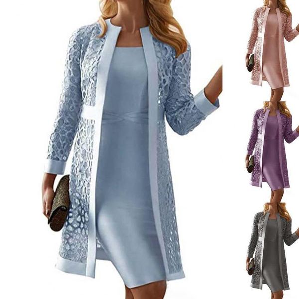 work dresses work dresses 2pcs solid color dress set women outfits elegant long cardigan coat + knee-length vest two piece suit, White;black
work dresses work dresses 2pcs solid color dress set women outfits elegant long cardigan coat + knee-length vest two piece suit, White;black