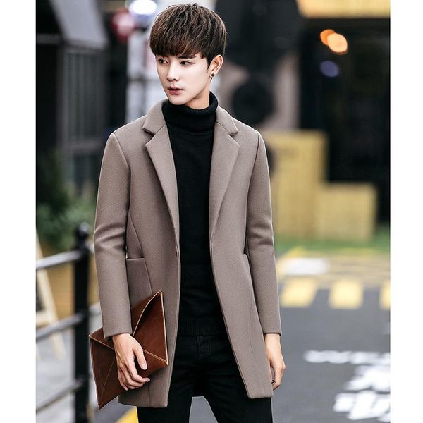 2020 fall/winter japanese british korean style slim woolen coat men's mid-length woolen coat solid color casual, Black
2020 fall/winter japanese british korean style slim woolen coat men's mid-length woolen coat solid color casual, Black