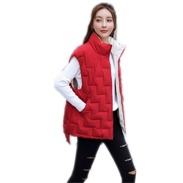 autumn winter women short vest female down cotton outerwear casual vest 2020stand-collar loose warm waistcoatcq2222, Black;white
autumn winter women short vest female down cotton outerwear casual vest 2020stand-collar loose warm waistcoatcq2222, Black;white