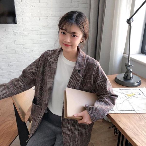 fanco casual classic office lady plaid women jacket blazer double breasted notched collar pockets loose coat female, White;black
fanco casual classic office lady plaid women jacket blazer double breasted notched collar pockets loose coat female, White;black