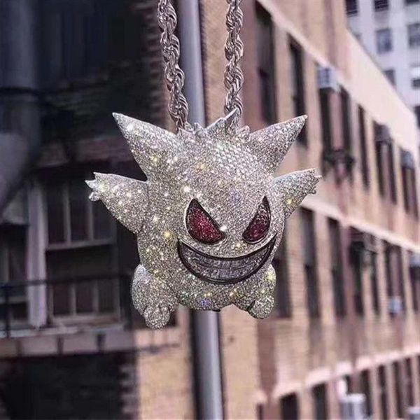 mask gengar necklace pendant necklace full crystal bling chain for women men hip hop jewelry drop shipping, Silver
mask gengar necklace pendant necklace full crystal bling chain for women men hip hop jewelry drop shipping, Silver