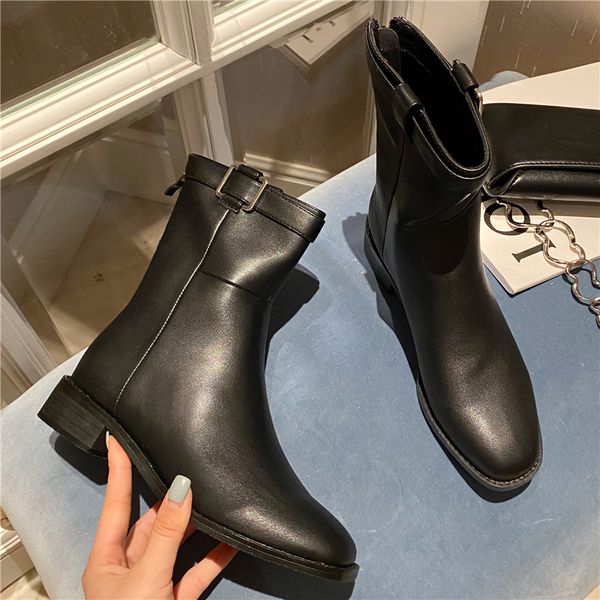 2021 elegant women thick heels high ankles leather designer zippers shoes lady vintage bottom heel boots pbwt, Black
2021 elegant women thick heels high ankles leather designer zippers shoes lady vintage bottom heel boots pbwt, Black
