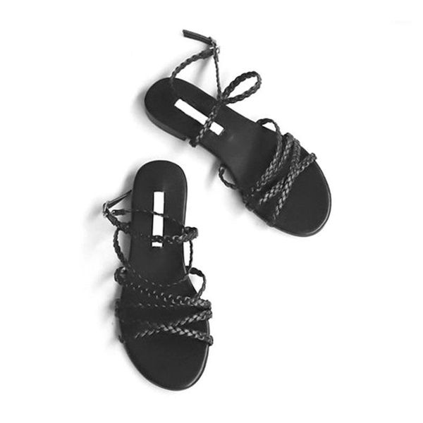 braid band gladiator sandals women flat heel summer beach slippers cross ankle strap roman sandalias mujer big size sandales 3401, Black
braid band gladiator sandals women flat heel summer beach slippers cross ankle strap roman sandalias mujer big size sandales 3401, Black